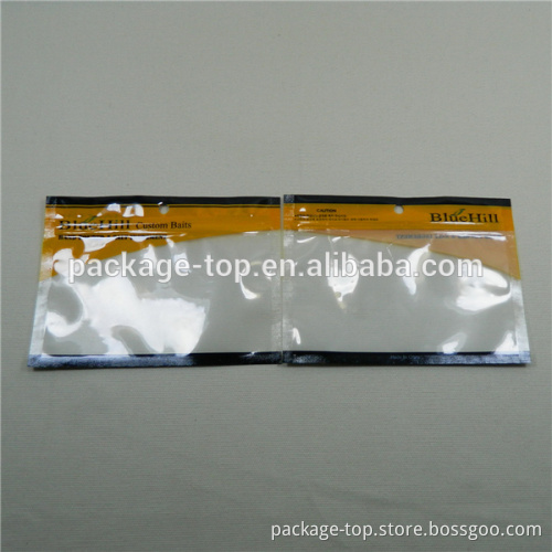 aluminum foil zipper grip seal bag for fishing worms/lure/bate